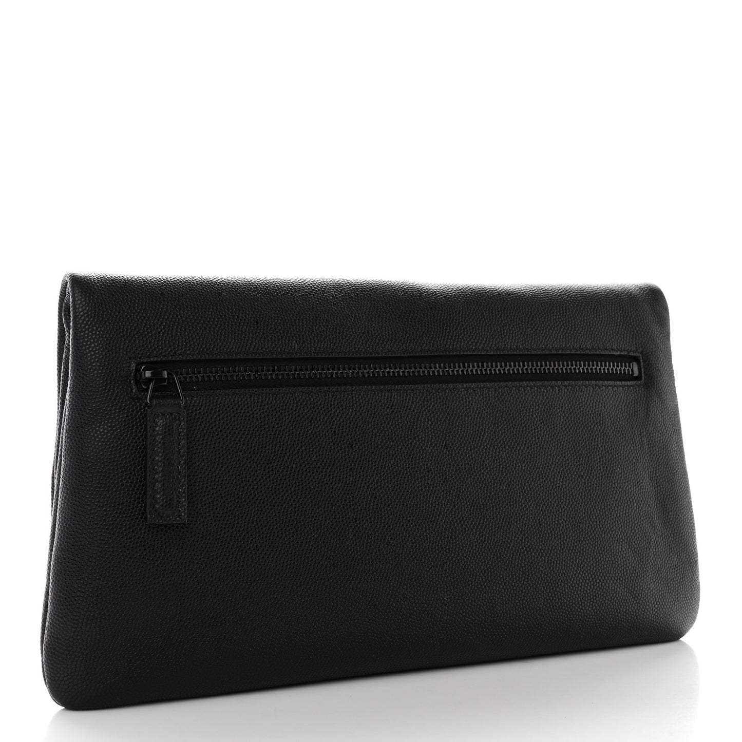 Grain De Poudre West Hollywood Monogram Fold Over Clutch Black