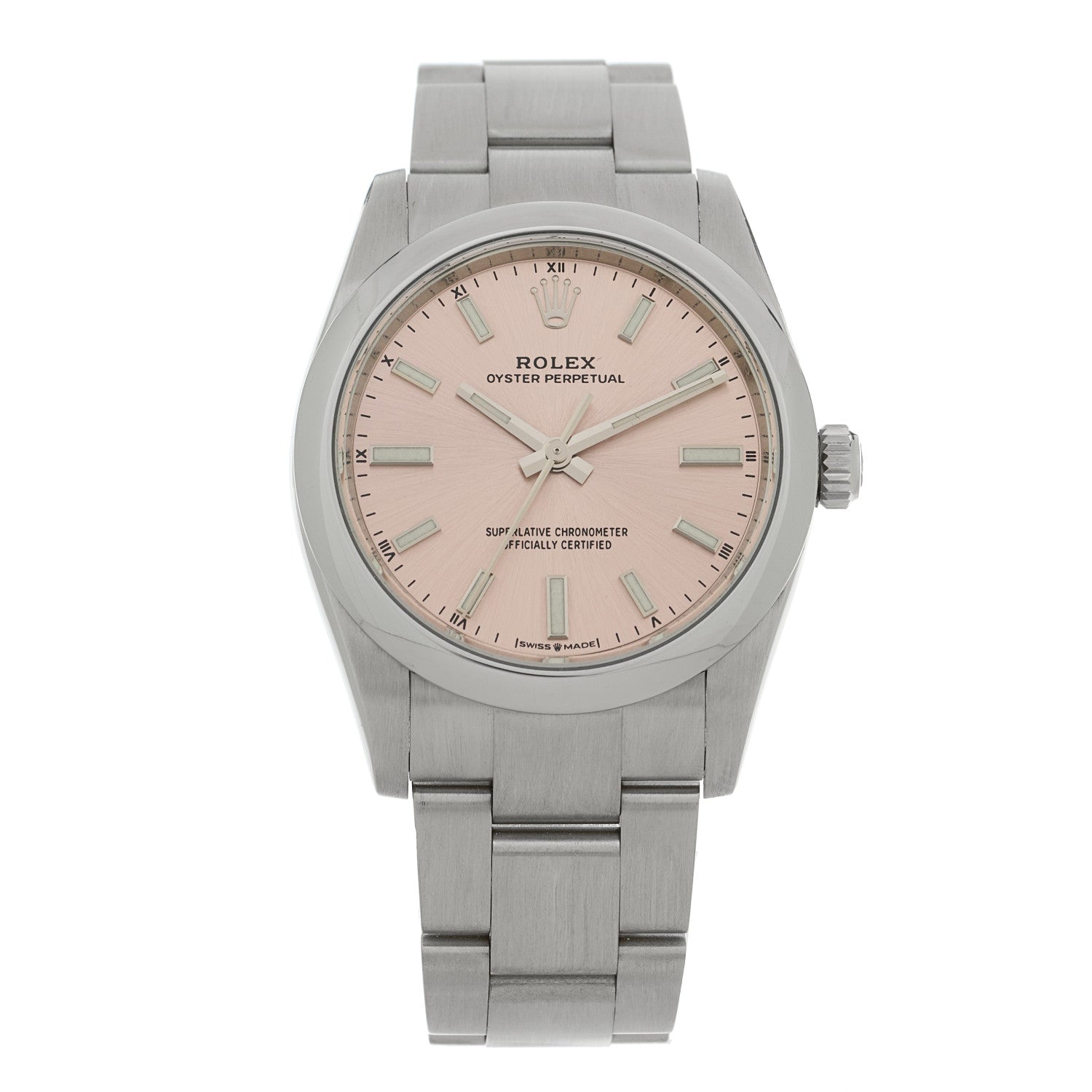 Rolex Stainless Steel 34mm Oyster Perpetual Watch Pink 124200 1 of 4