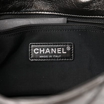 Chanel Metallic Aged Calfskin Quilted Small Chain Me Flap Black 6 of 12