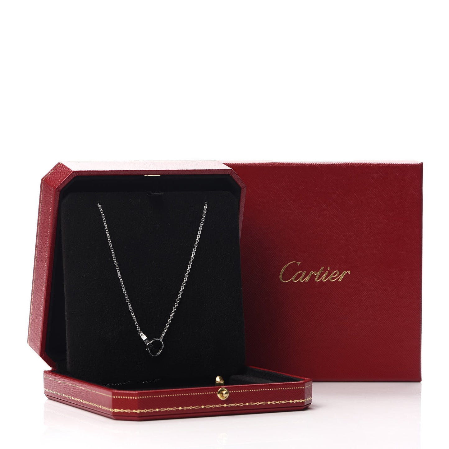 18K White Gold Interlocking LOVE Necklace