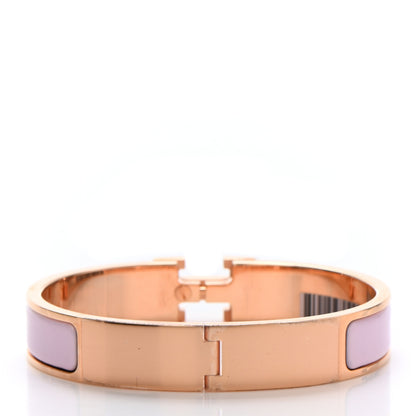 Hermes Enamel Narrow Clic Clac H Bracelet GM Rose Dragee 3 of 6