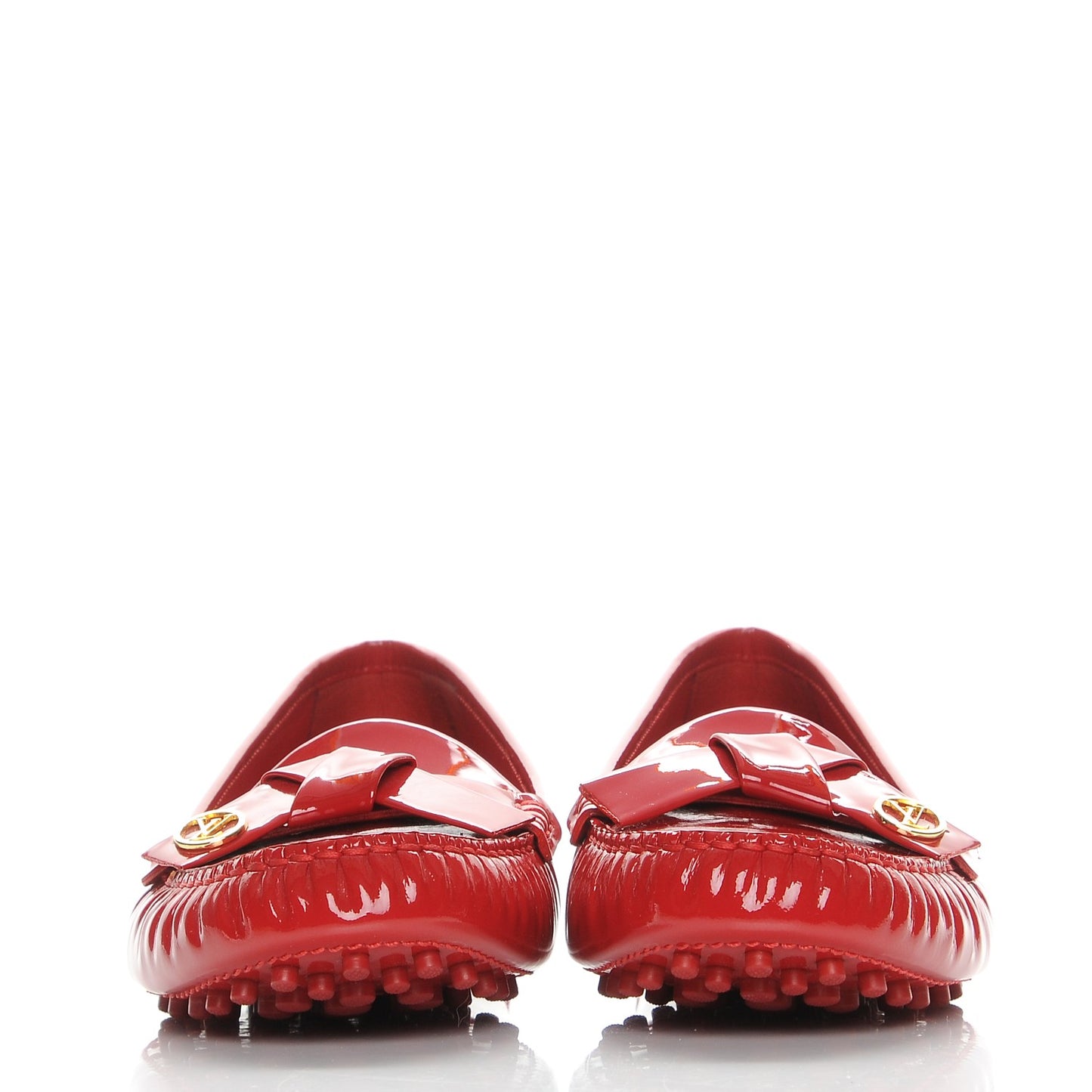 Patent Calfskin Parklane Flat Loafer 38 Rouge