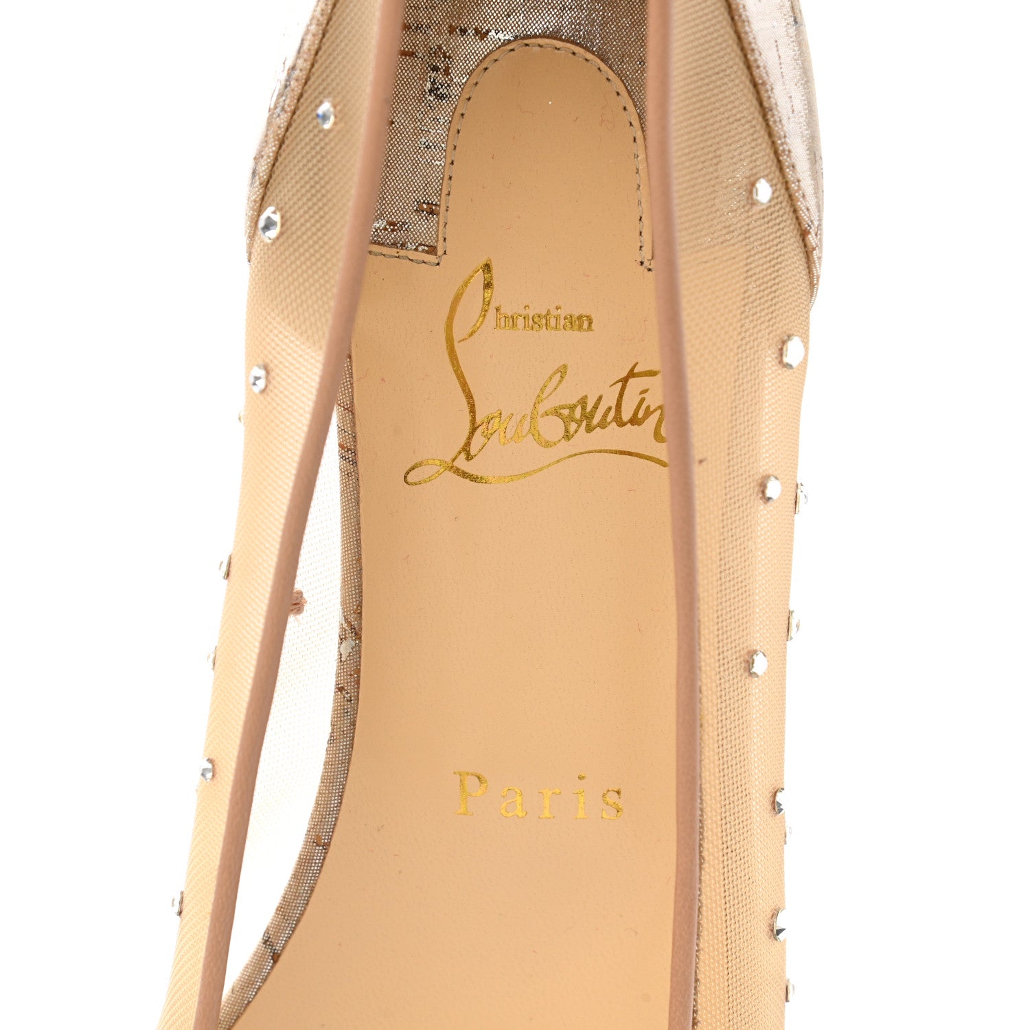 Christian Louboutin Crystal Strass Follies Flats 37.5 Silver 7 of 8