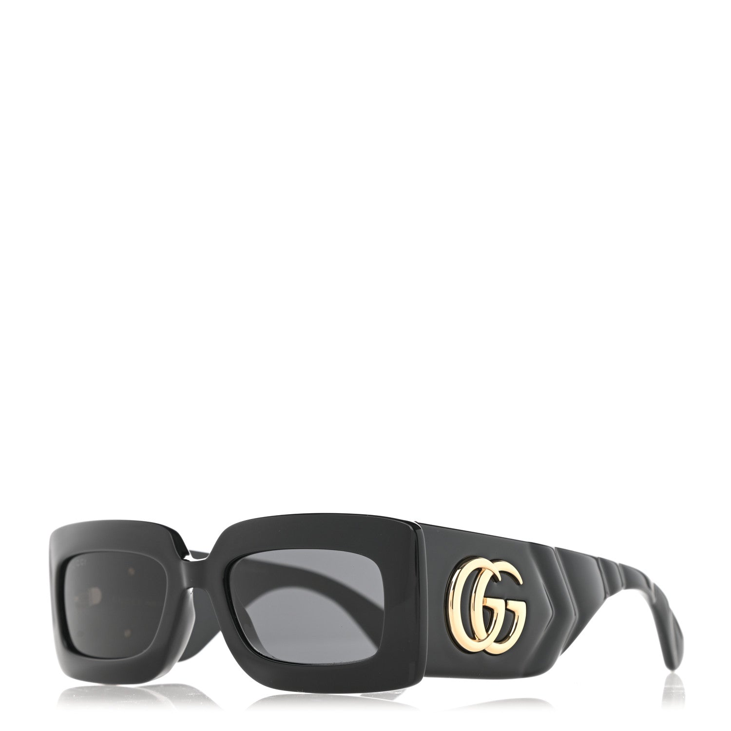 Gucci Acetate Rectangular Sunglasses GG0811S Black 1 of 9