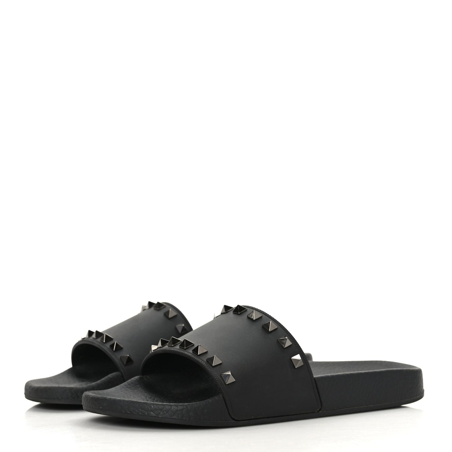 Rubber Rockstud Slide Sandals 39 Black