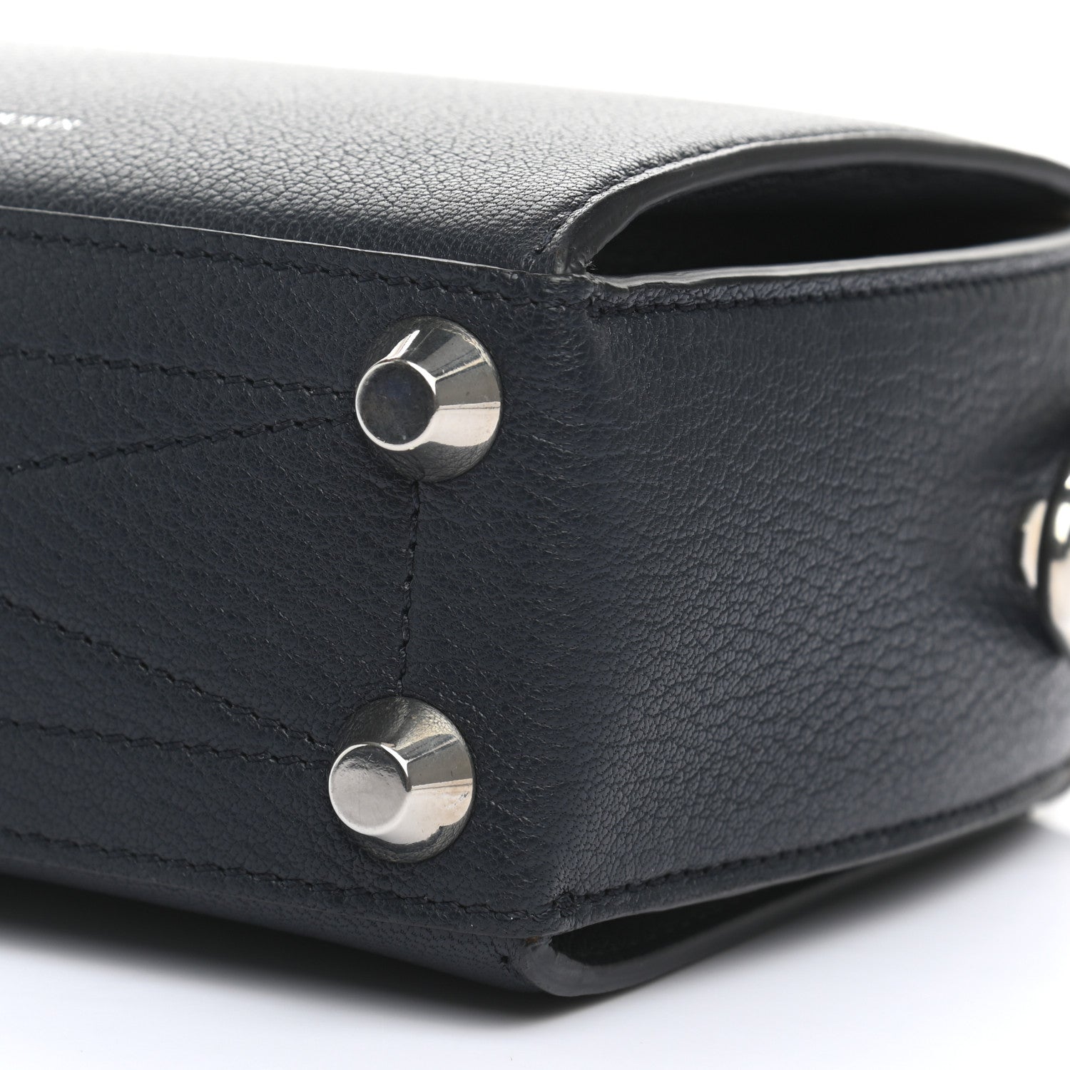 Alexander McQueen Fine Grain Goatskin Box Shoulder Bag 19 Navy 10 of 11