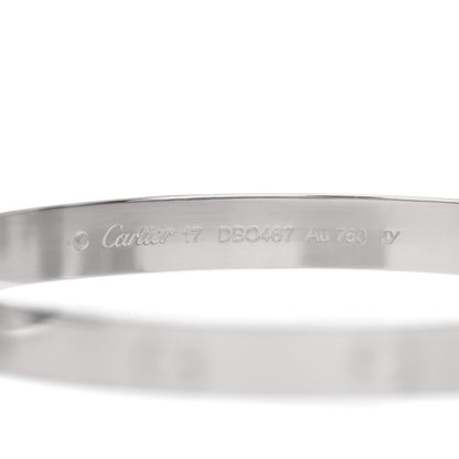 Cartier 18K White Gold LOVE Bracelet 17 4 of 5