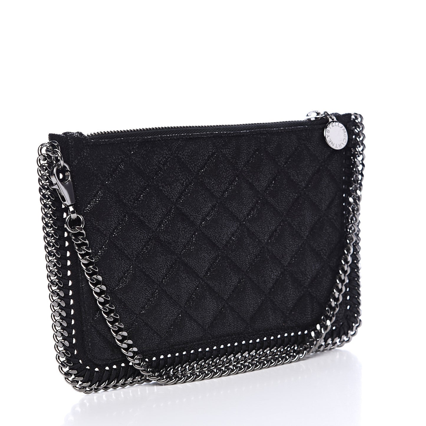 Shaggy Deer Quilted Falabella Wristlet Black