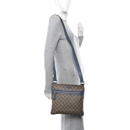 Gucci Monogram GG Supreme Stars Small Flat Messenger Bag Light Blue 2 of 17