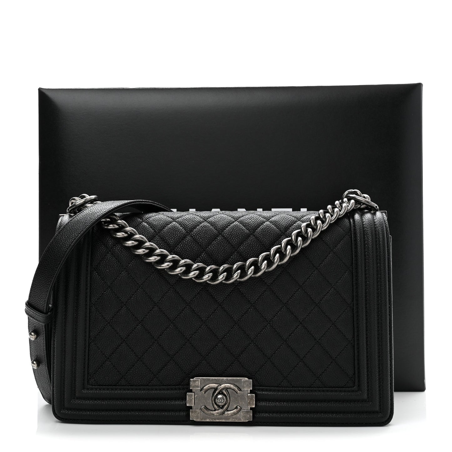 Caviar Quilted New Medium Boy Flap Black