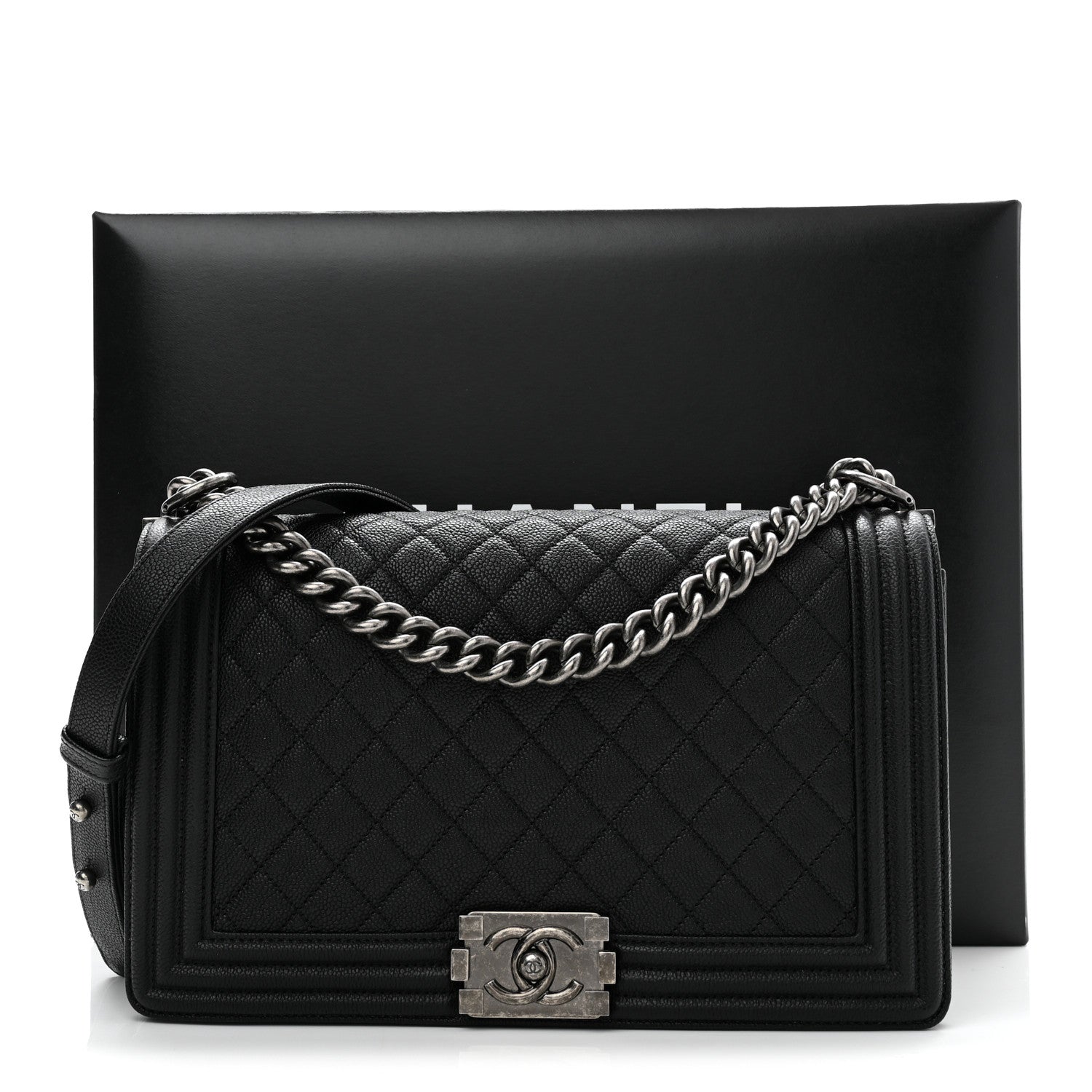 Chanel Caviar Quilted New Medium Boy Flap Black 11 of 11