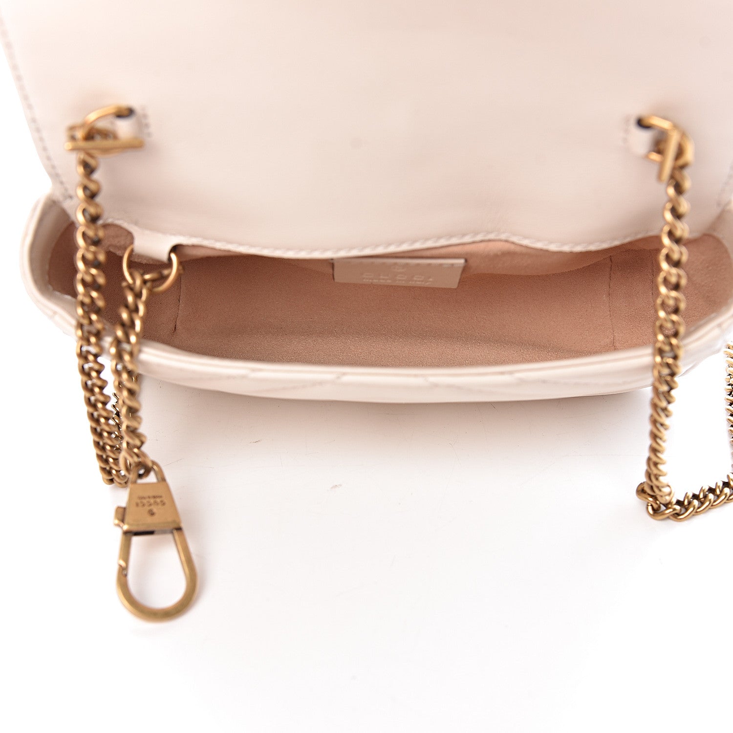 Gucci Calfskin Matelasse Super Mini GG Marmont Shoulder Bag White 5 of 10