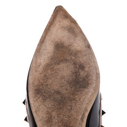 Valentino Garavani Patent Nappa Rockstud Ballerina Flats 38 Black Poudre 17 of 20