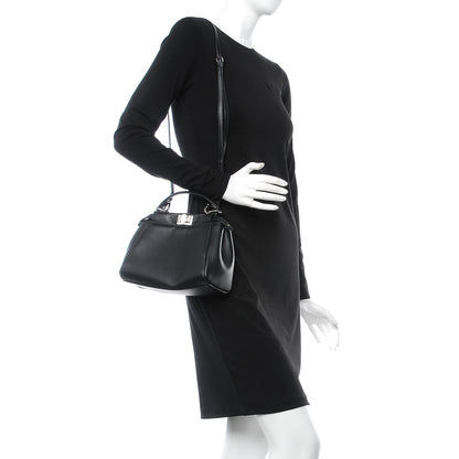 Fendi Nappa Karung Monster Eyes Mini Peekaboo Iconic Satchel Black Papavero 2 of 7
