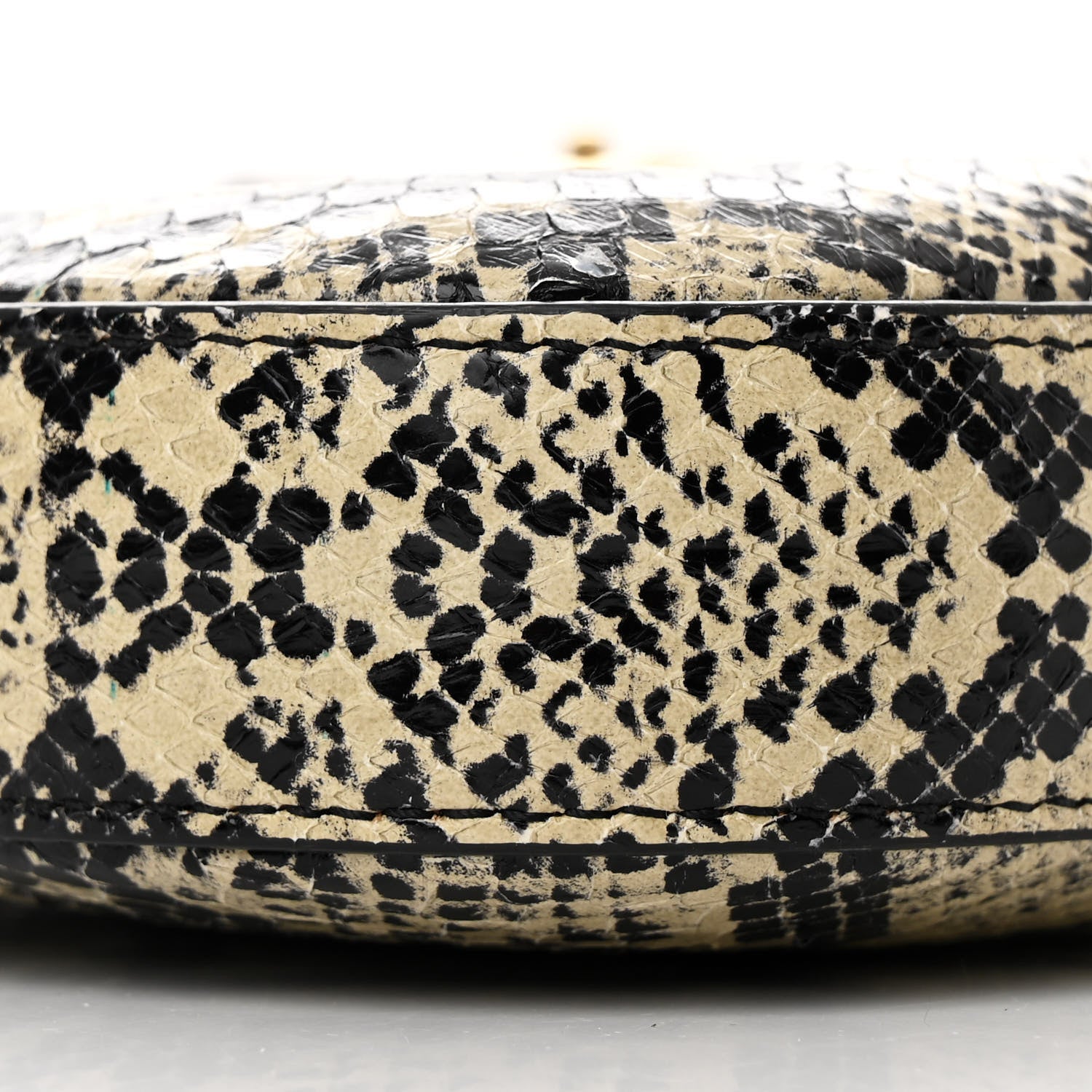 Gucci Snakeskin Small Jackie 1961 Hobo Black Beige 9 of 12