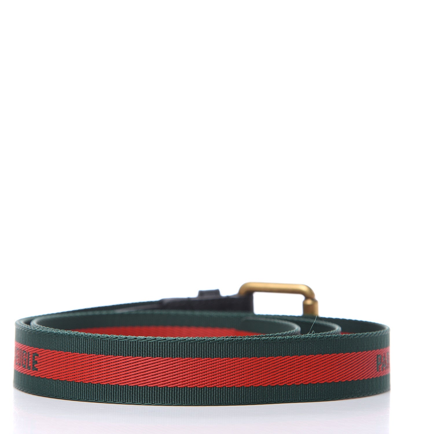 Gucci Canvas Web L'Aveugle Par Amour Belt 105 42 Red Green 3 of 6