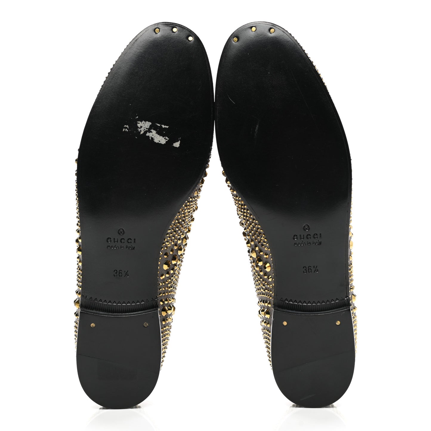 Satin Studded Slip On Loafers 36.5 Silver