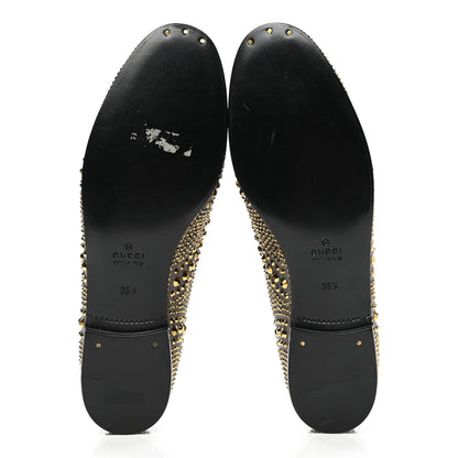 Gucci Satin Studded Slip On Loafers 36.5 Silver 5 of 10