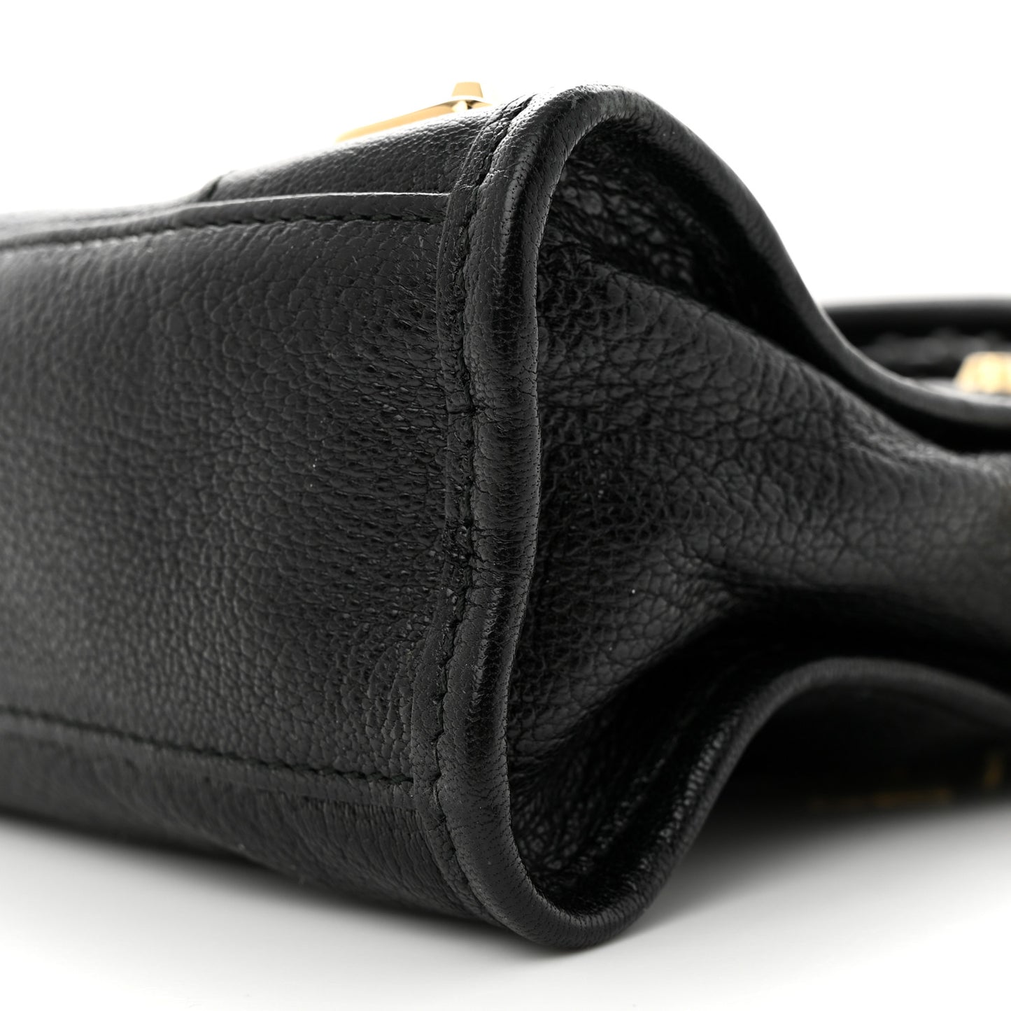 Chevre Gold Metallic Edge Hardware Mini City Black