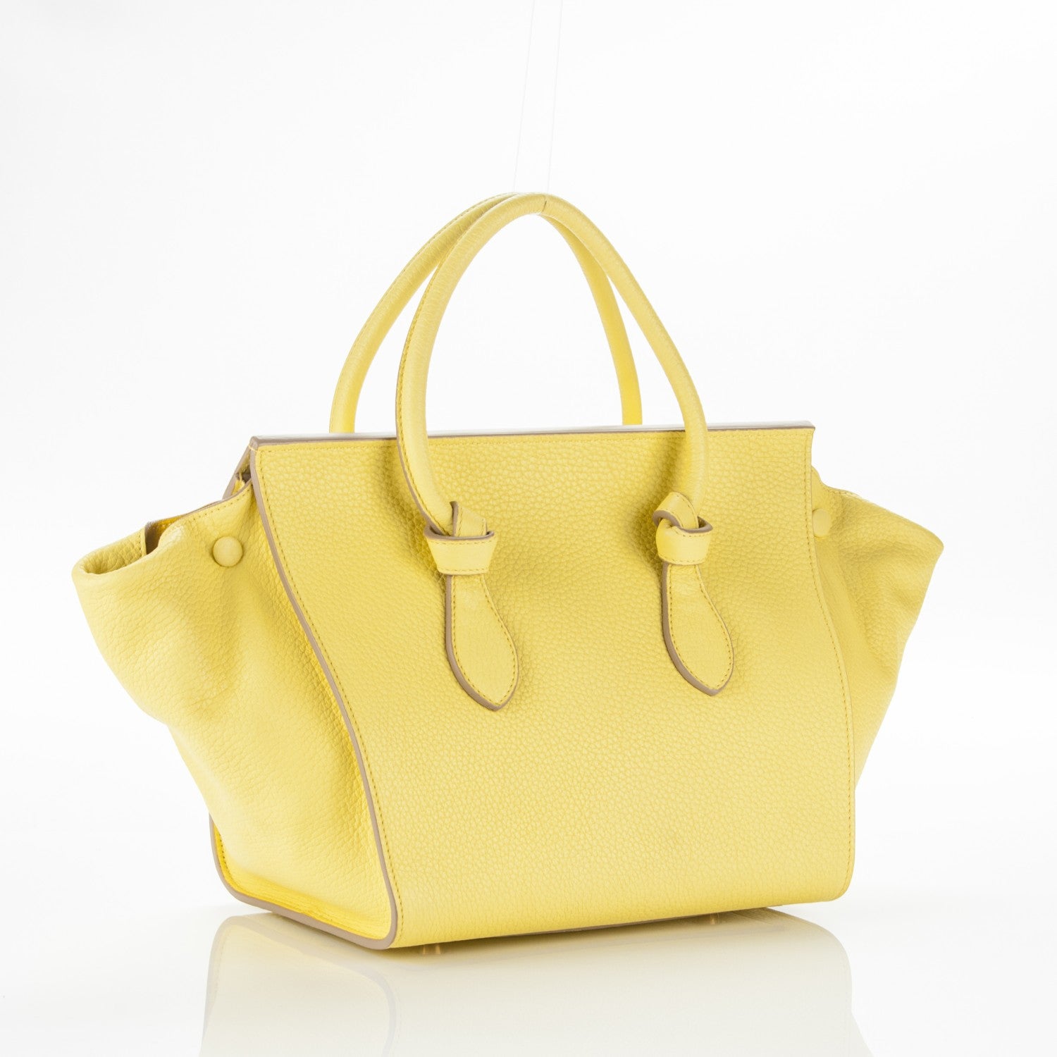 Celine Crisped Calfskin Mini Tie Knot Tote Fluo Yellow 3 of 6