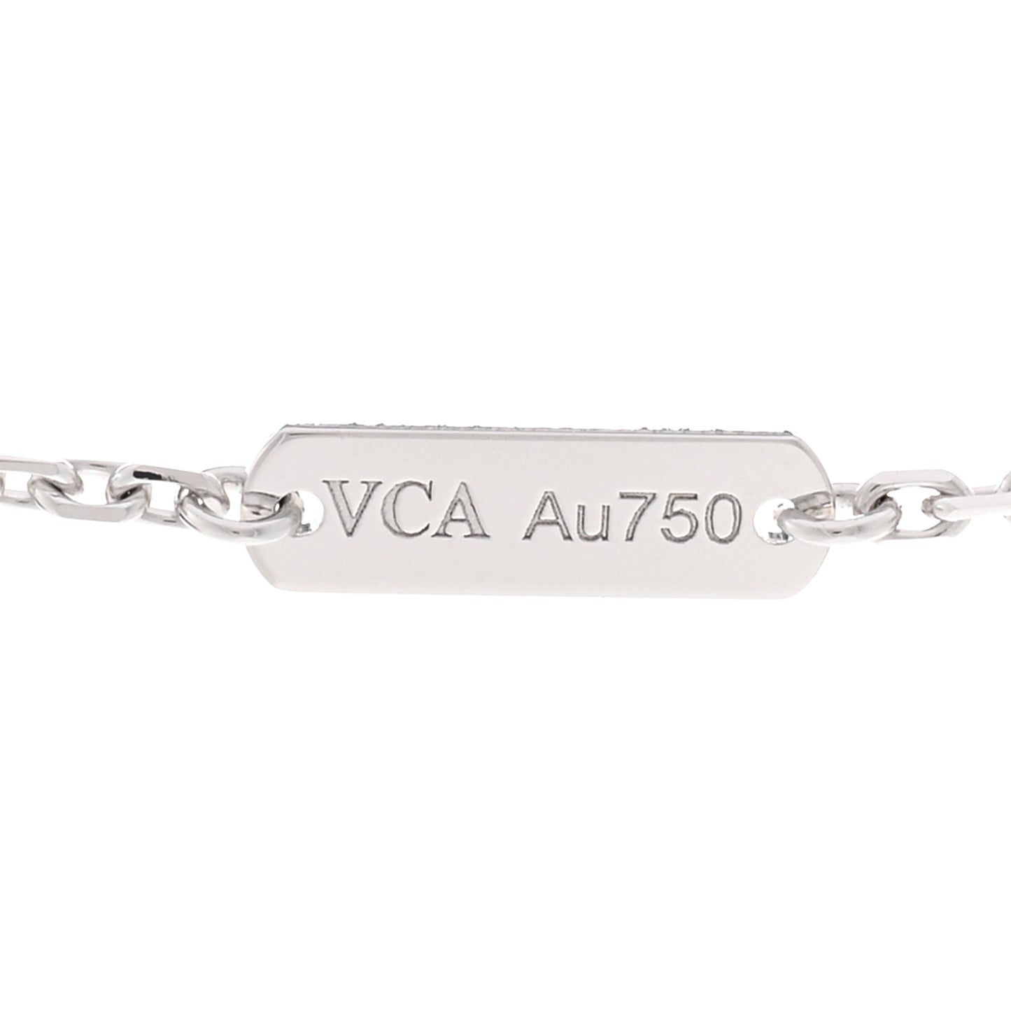 18K White Gold Diamond Vintage Alhambra Pendant Necklace