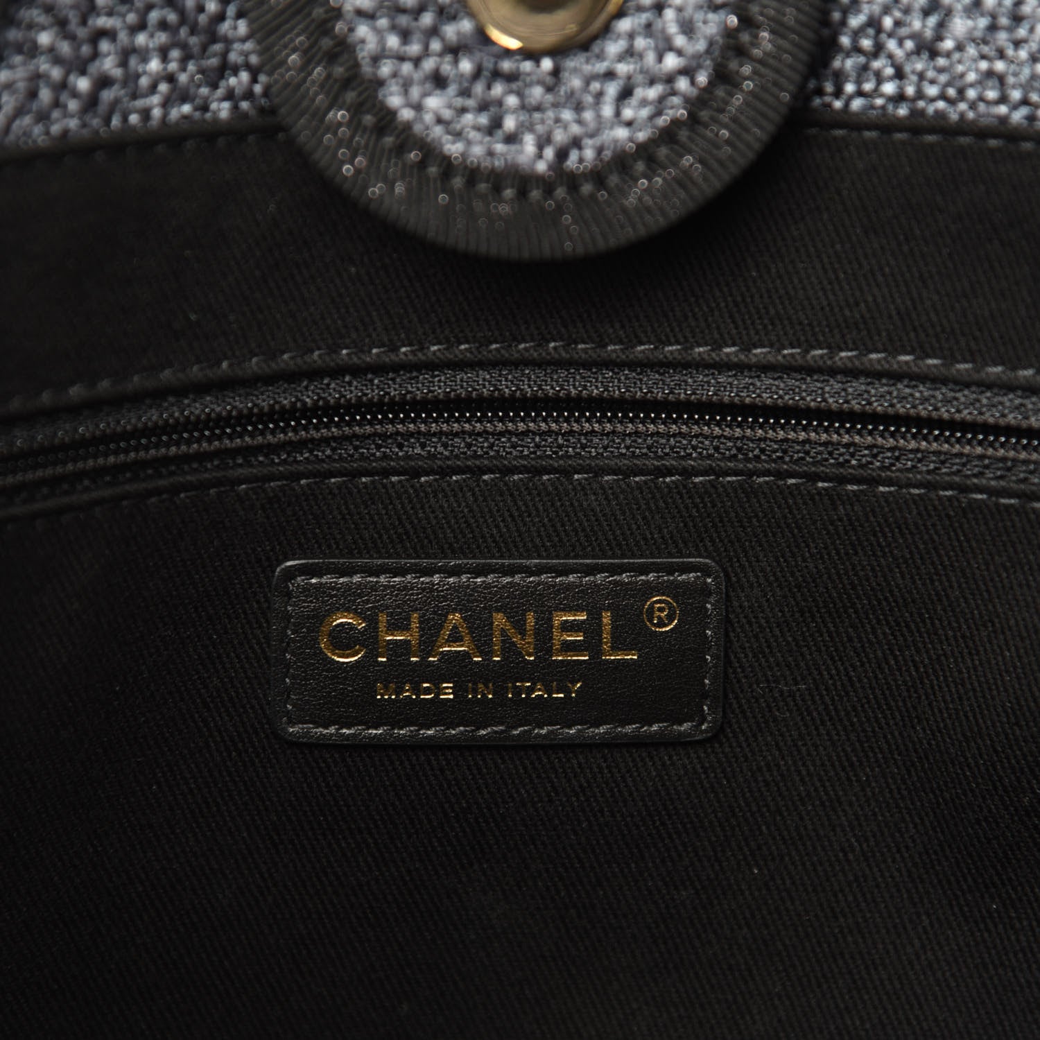 Chanel Woven Straw Raffia Small Deauville Tote Charcoal 8 of 10
