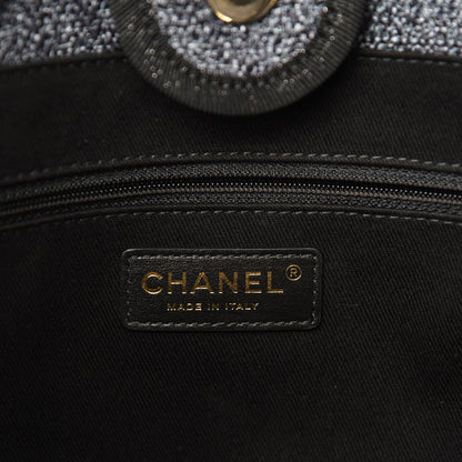 Chanel Woven Straw Raffia Small Deauville Tote Charcoal 8 of 10