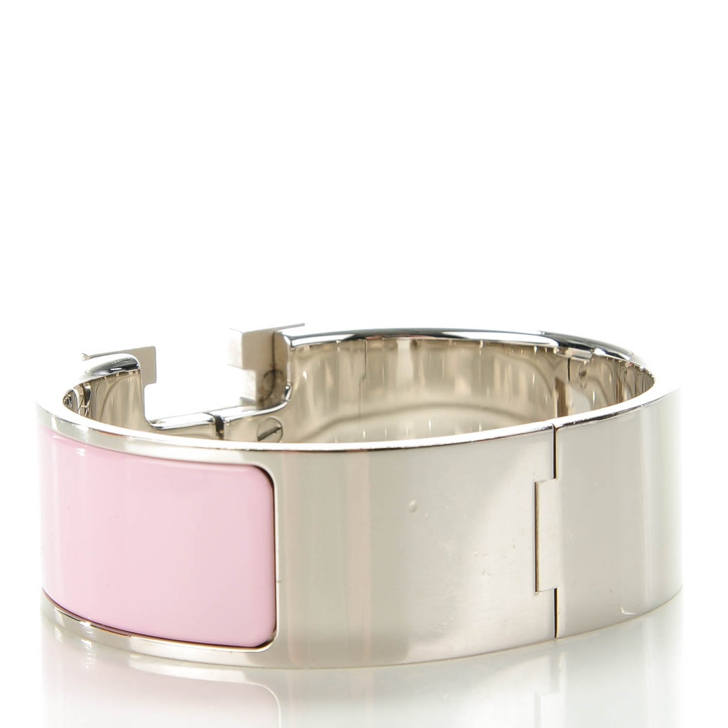 Enamel Wide Clic Clac H Bracelet PM Rose Poudre