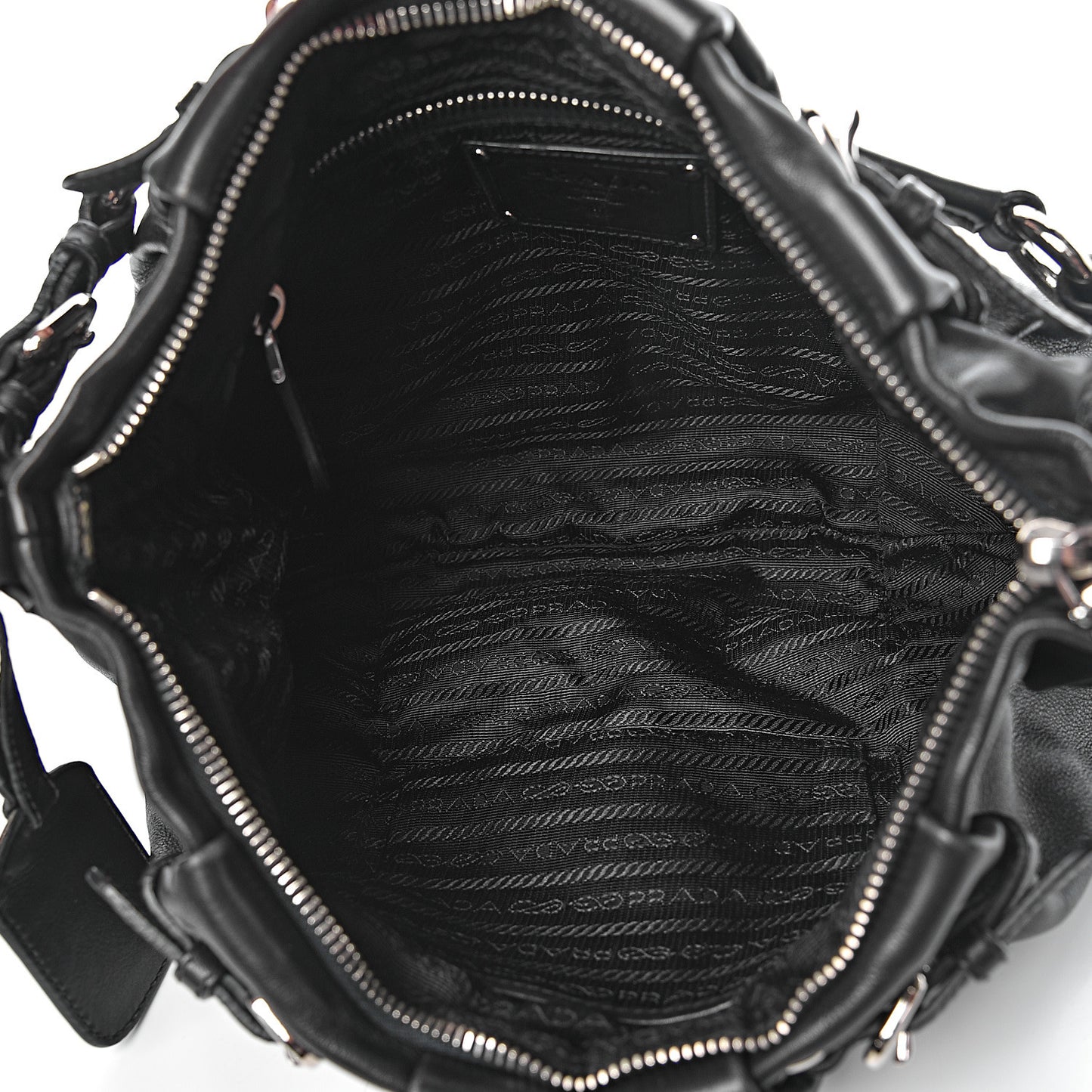 Soft Calf Pleated Hobo Black