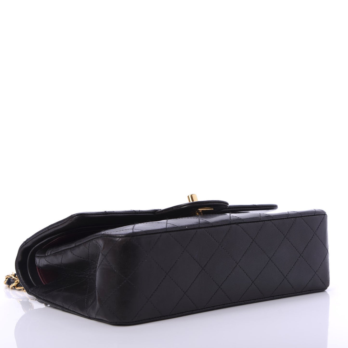 Lambskin Quilted Small Double Flap Black