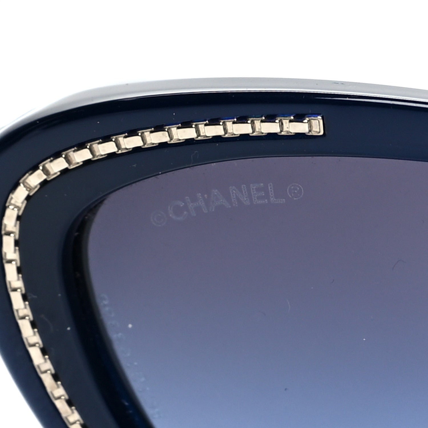 Chanel Acetate Crystal Quilted Cat Eye Sunglasses 6039 Blue 7 of 8