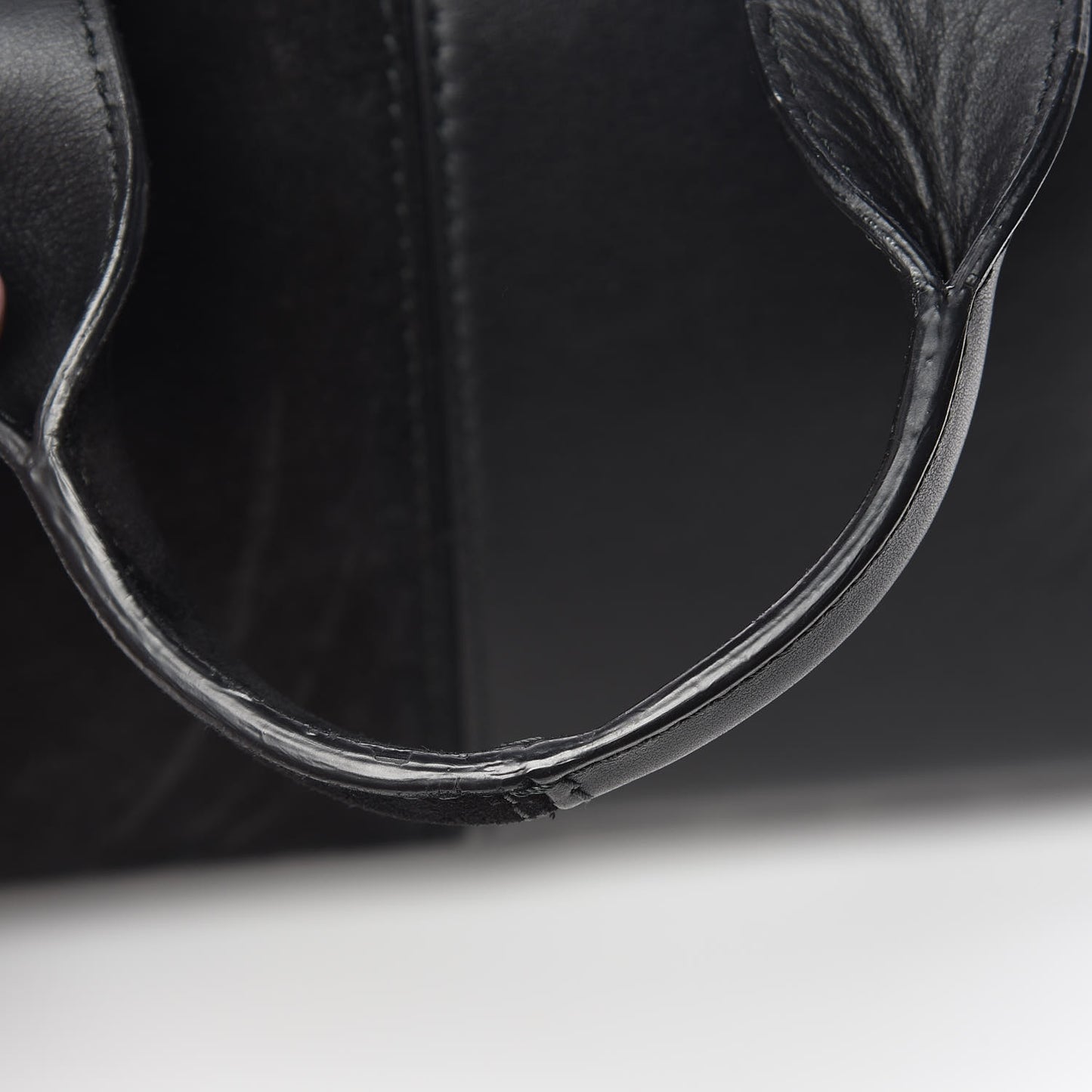 Suede Calfskin Small Rogue Satchel Black Silver Hardware