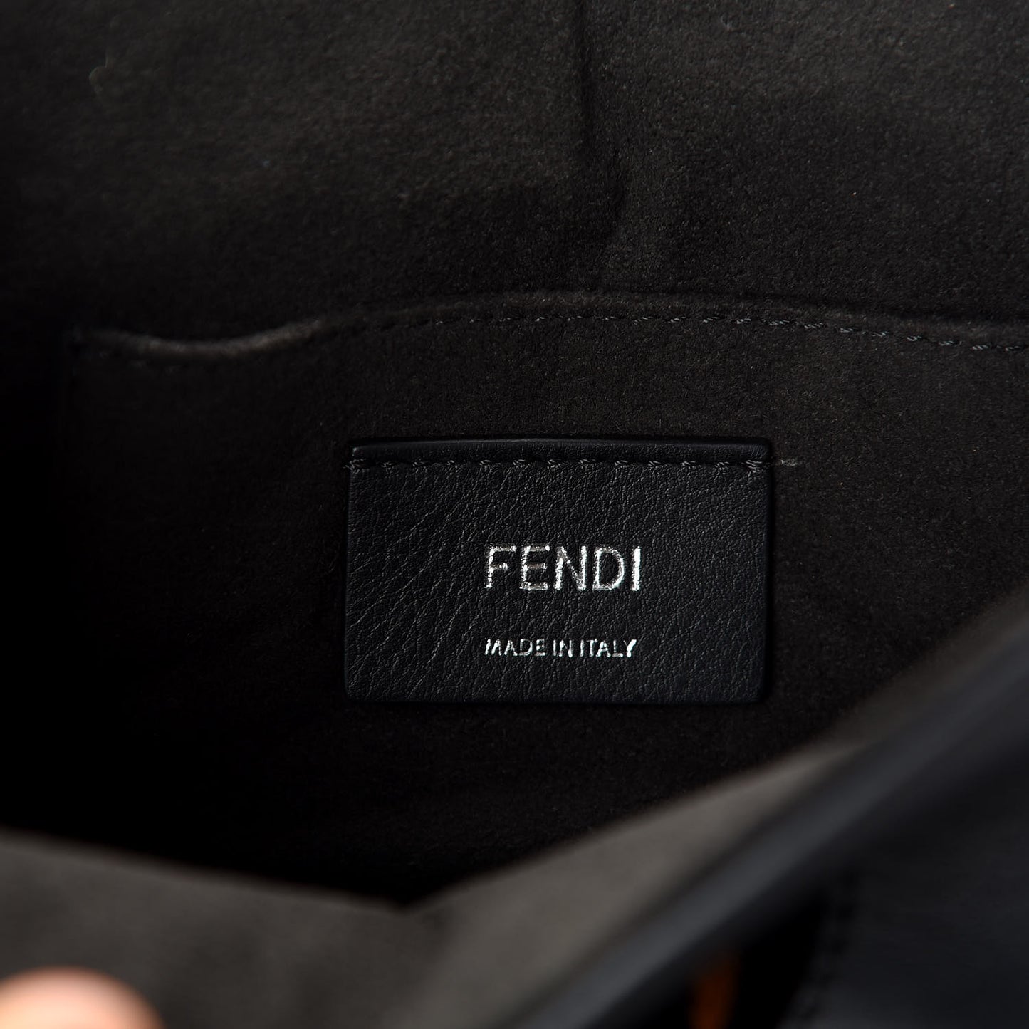 Vitello Century Velvet F is Fendi FF Small Kan I Shoulder Bag Black Tobacco