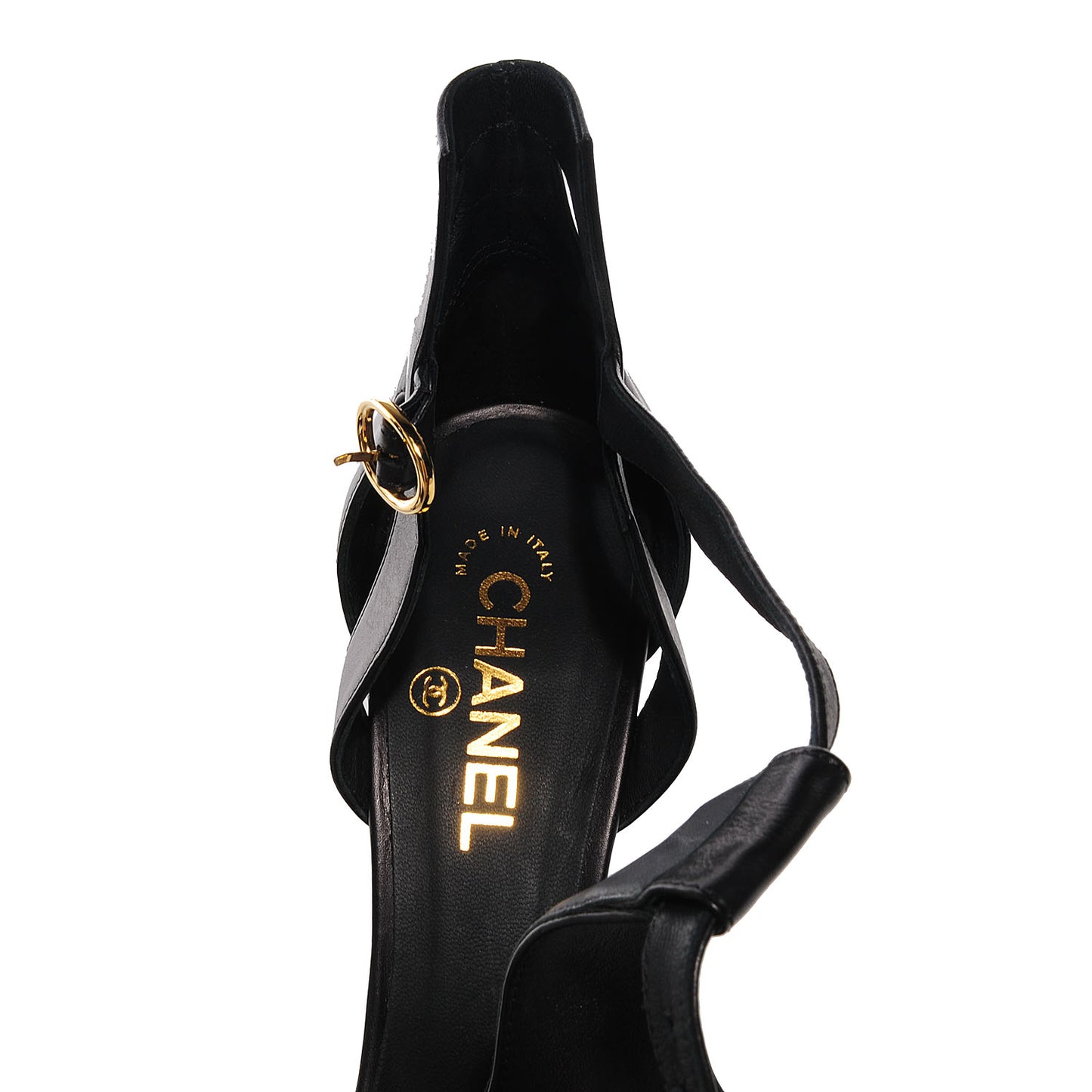 Leather Platform Sandals 39 Black