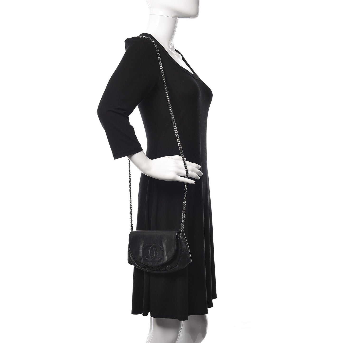 Caviar Half Moon Wallet On Chain WOC Black