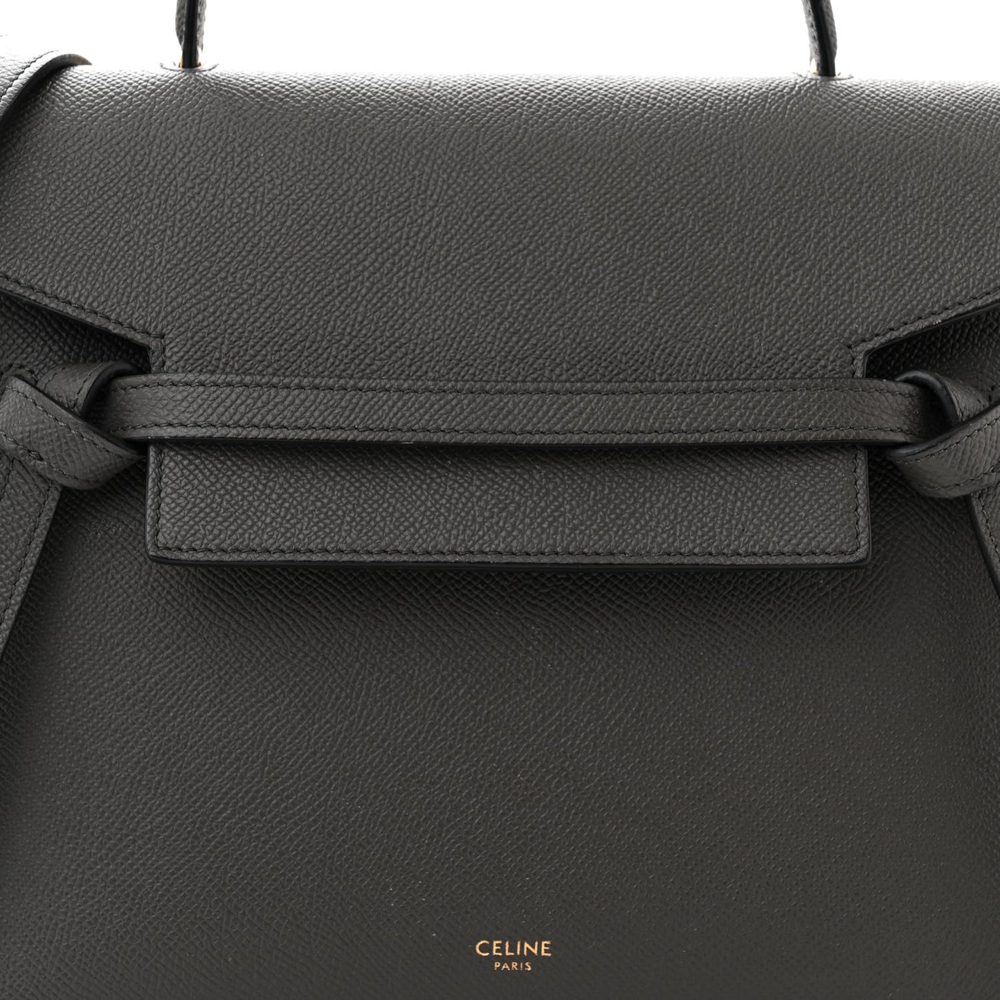 Grained Calfskin Micro Belt Bag Grey