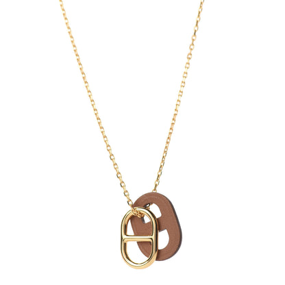 Hermes Swift O'Maillon Pendant Necklace Gold 1 of 8