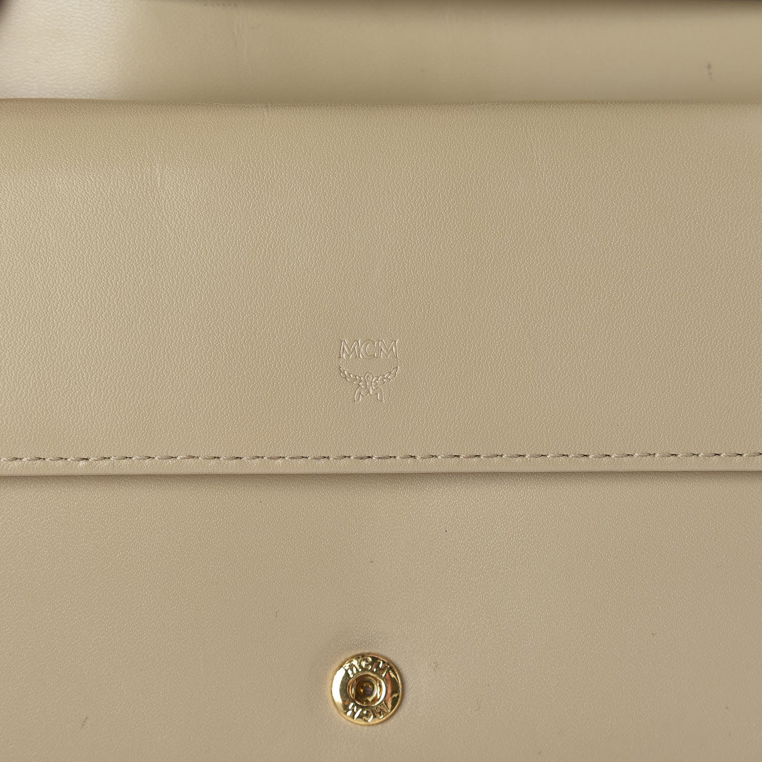 MCM Visetos Crossbody Wallet Beige 7 of 12