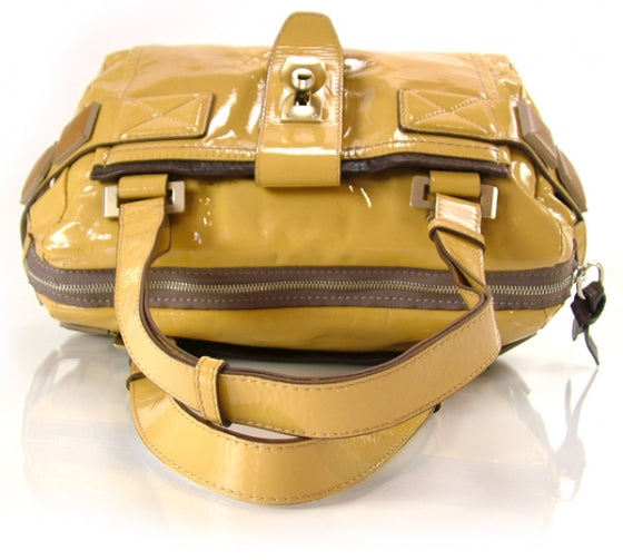 Patent Audra Tote Satchel Paille Yellow