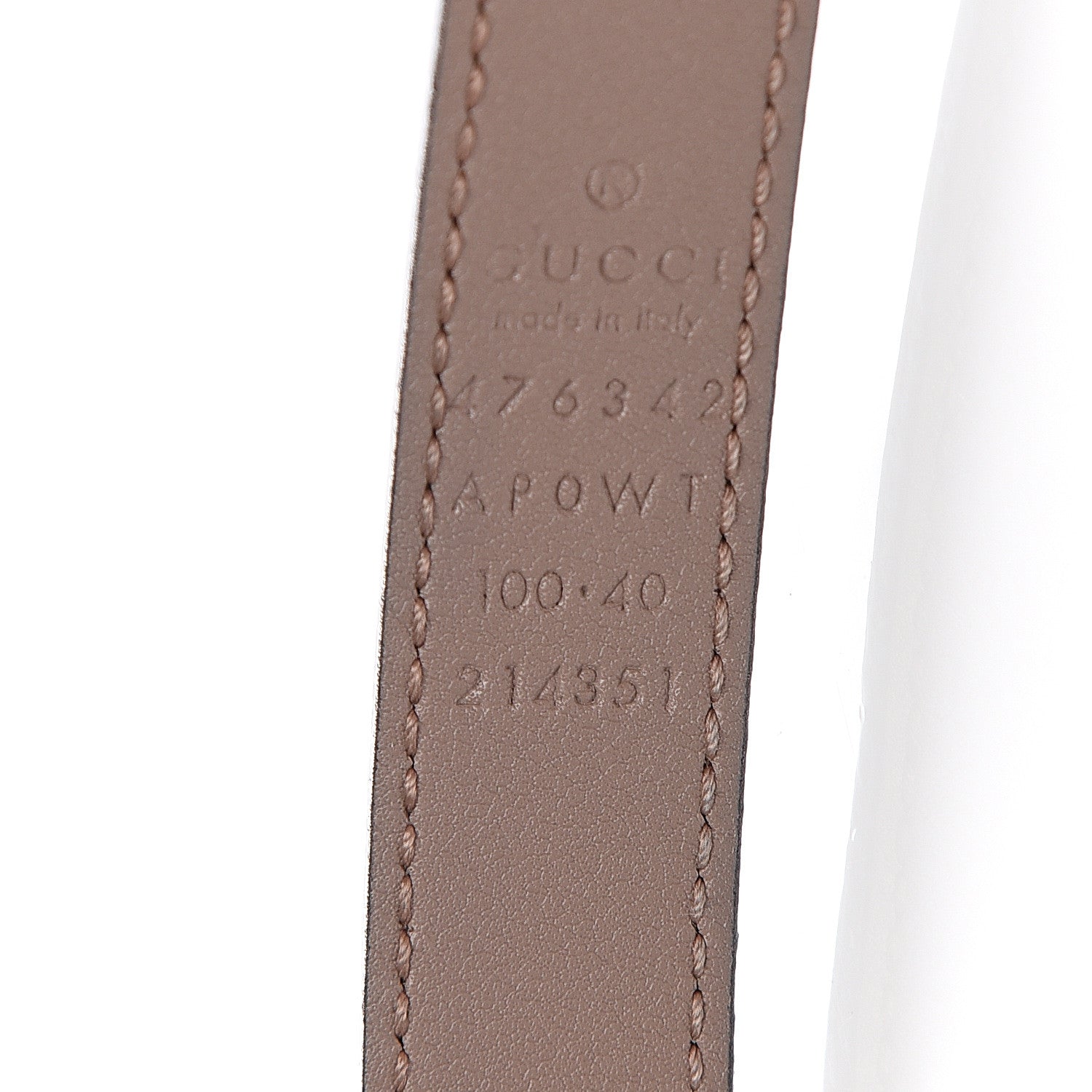 Gucci Moon Calfskin Pearl Double G 20mm Belt 100 40 Porcelain Rose 5 of 5