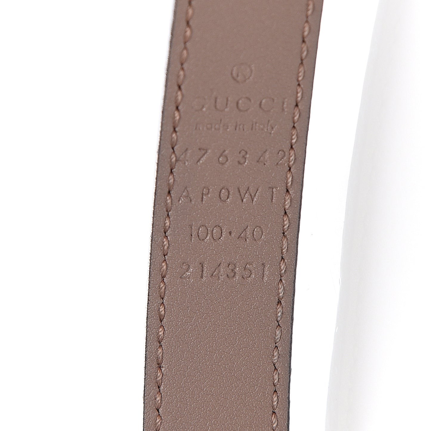 Moon Calfskin Pearl Double G 20mm Belt 100 40 Porcelain Rose