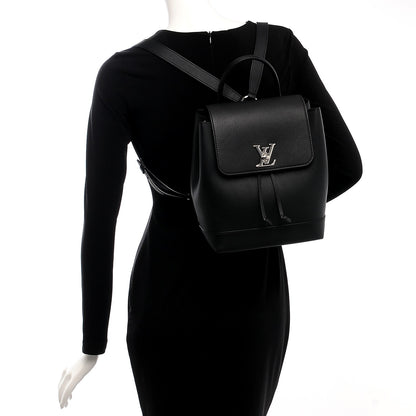 Louis Vuitton Calfskin Lockme Backpack Black 2 of 7