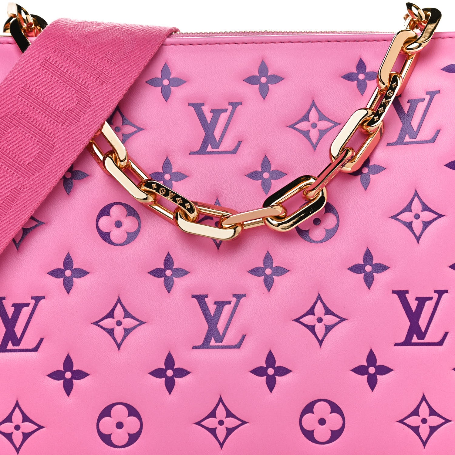 Louis Vuitton Lambskin Embossed Monogram Vuittamins Coussin PM Rose Violet 7 of 10