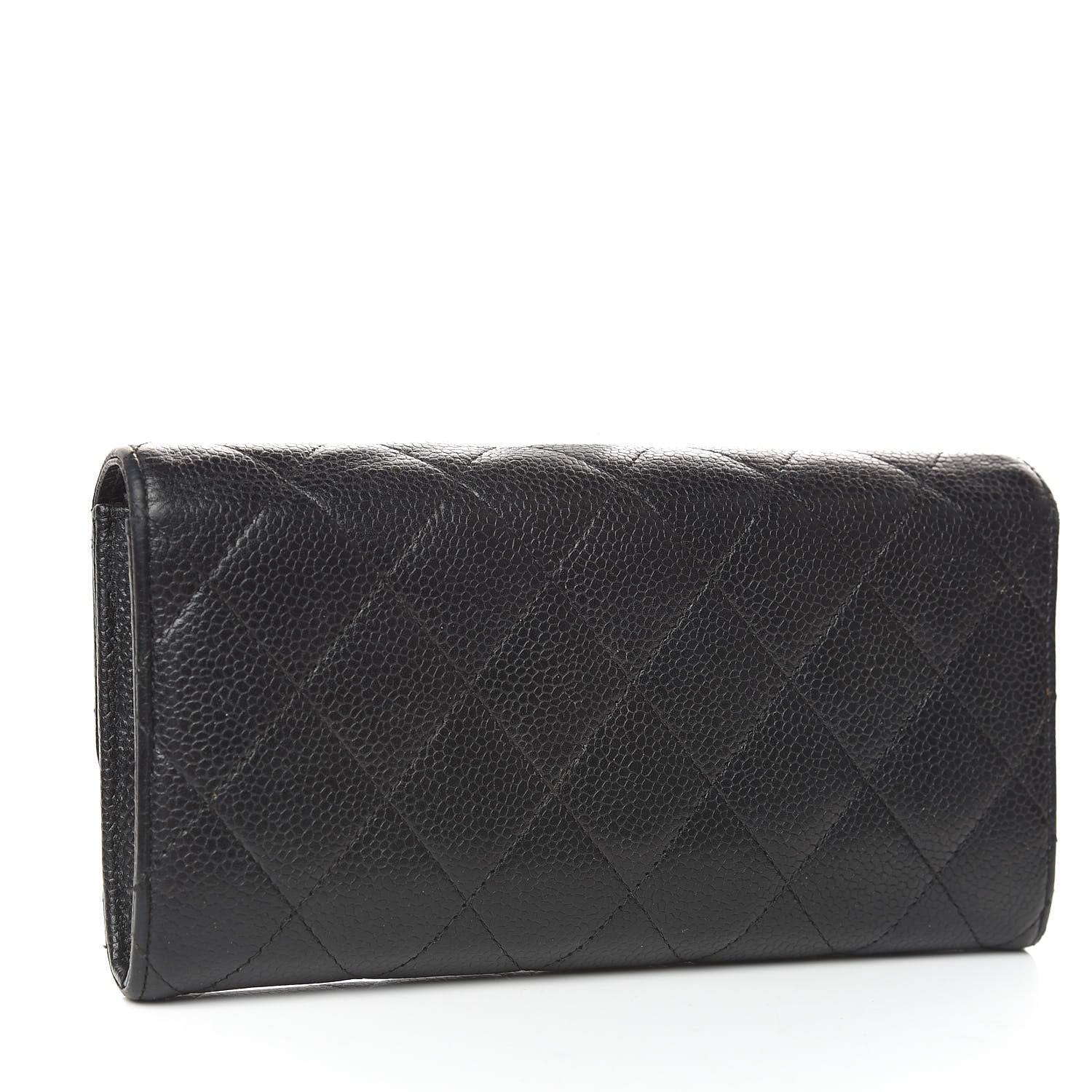 Chanel Caviar Quilted Large Gusset Flap Wallet Black 3 of 13