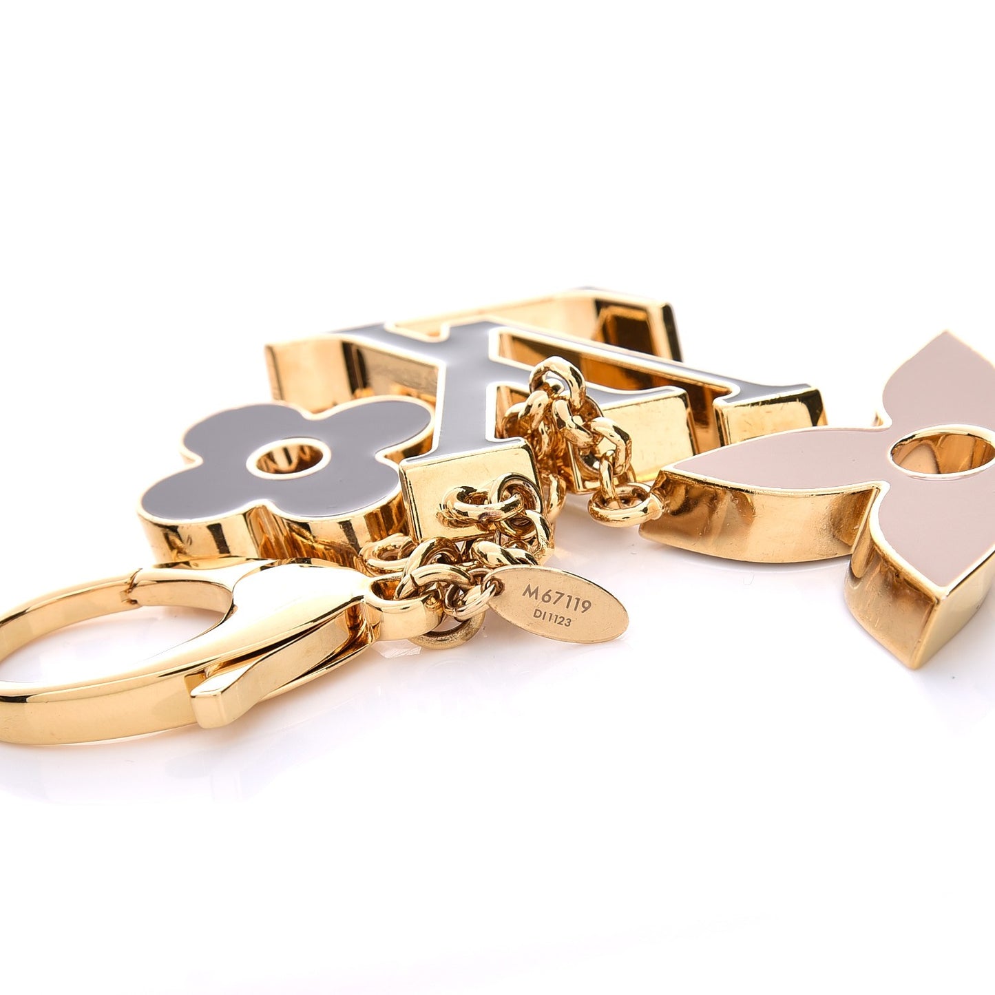 Fleur De Monogram Bag Charm Dore