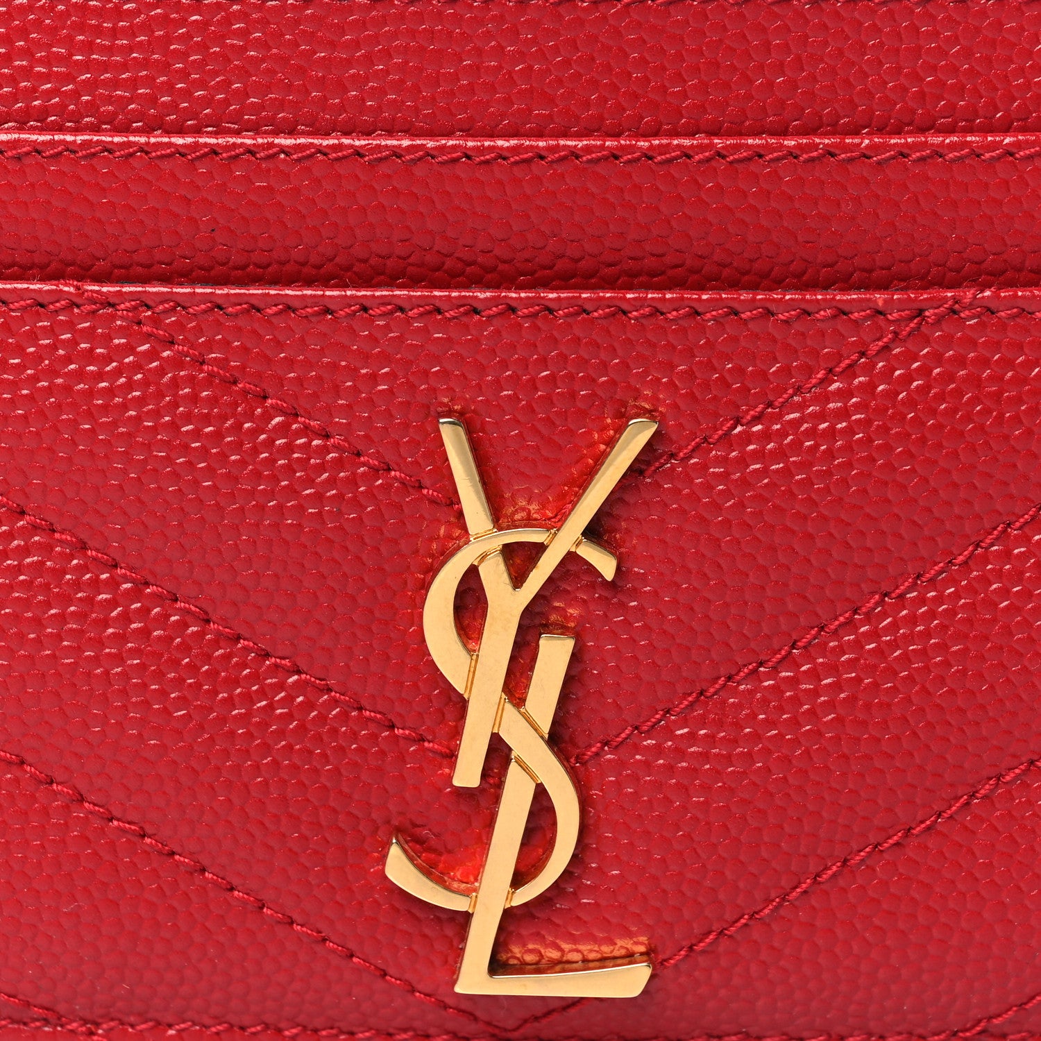 Saint Laurent Grain De Poudre Matelasse Chevron Monogram Credit Card Case 8 of 8