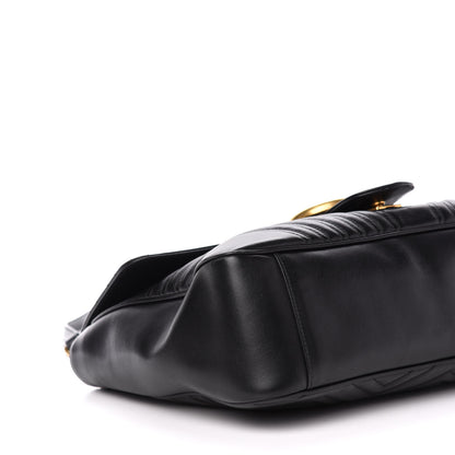 Gucci Calfskin Matelasse Large GG Marmont Shoulder Bag Black 14 of 16