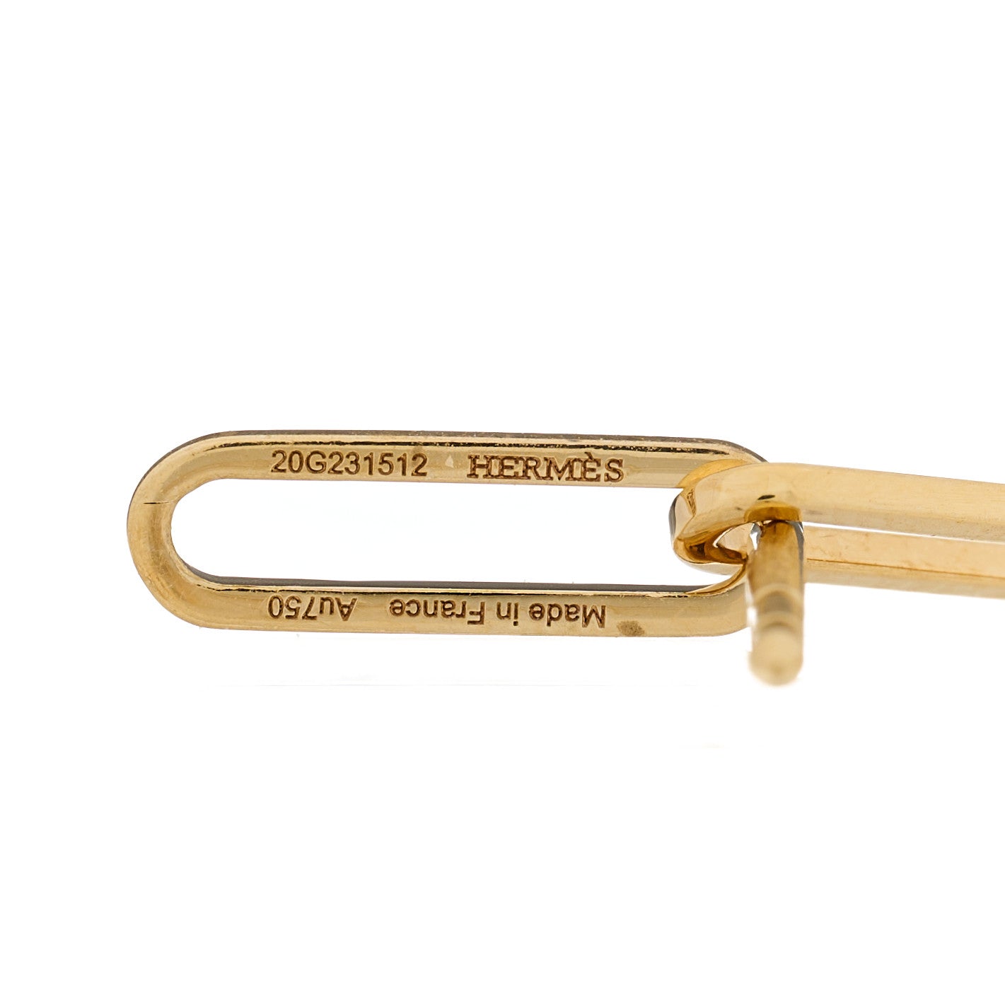 Hermes 18K Yellow Gold TPM Kelly Chaine Earrings 4 of 4