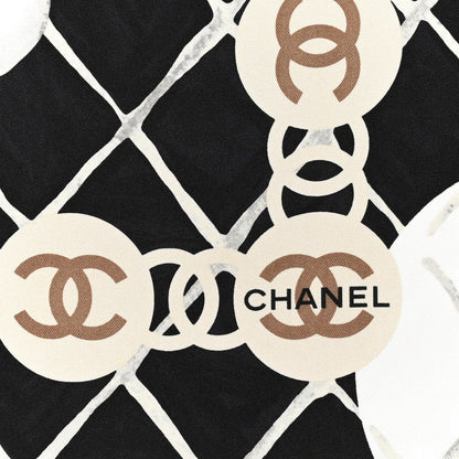 Chanel Silk Camellia CC Square Scarf Black 2 of 4