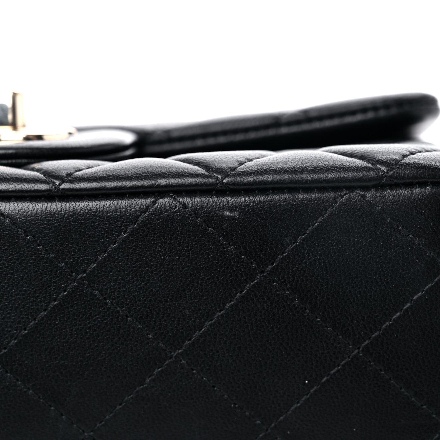 Lambskin Quilted Mini Rectangular Flap Black